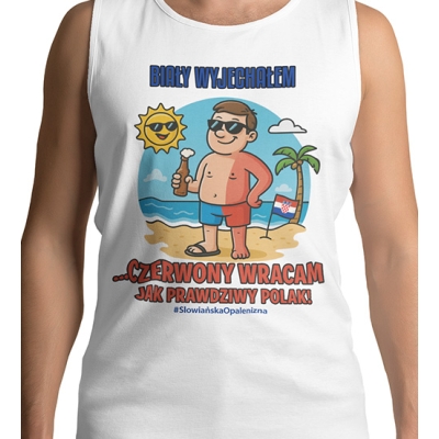 TANK TOP WAKACYJNY Biały Wyjechałem